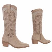 Damen Western- & Bikerboots - khakisuede