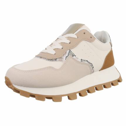 Damen Low-Sneakers - beige