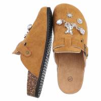 Damen Pantoletten - camel