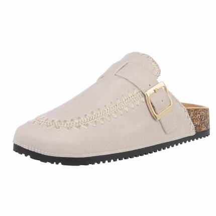 Damen Pantoletten - beige