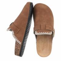 Damen Pantoletten - camel