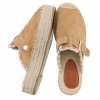 Damen Pantoletten - camel