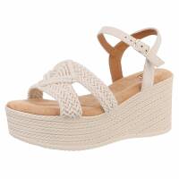Damen Keilsandaletten - beige