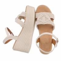 Damen Keilsandaletten - beige