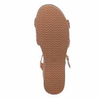 Damen Keilsandaletten - camel