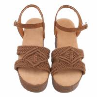 Damen Keilsandaletten - camel