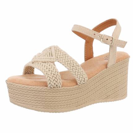 Damen Keilsandaletten - khaki