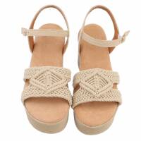 Damen Keilsandaletten - khaki