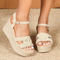 Damen Keilsandaletten - khaki