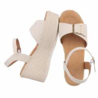 Damen Keilsandaletten - beige