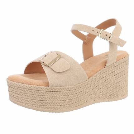 Damen Keilsandaletten - khaki