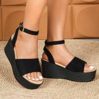 Damen Keilsandaletten - black