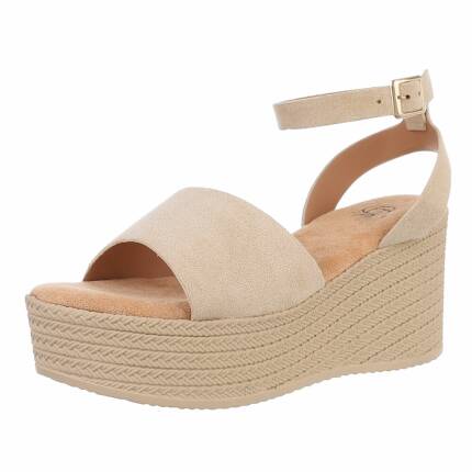 Damen Keilsandaletten - khaki