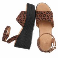 Damen Keilsandaletten - leopard