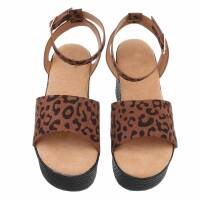 Damen Keilsandaletten - leopard