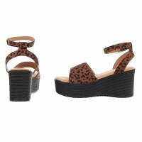 Damen Keilsandaletten - leopard