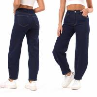 Damen High Waist Jeans von Laulia - DK.blue