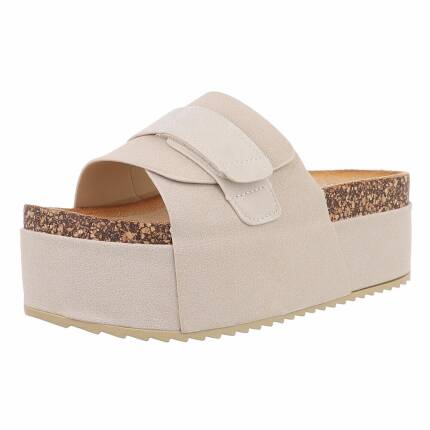 Damen Keilsandaletten - beige