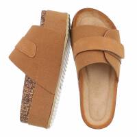 Damen Keilsandaletten - camel