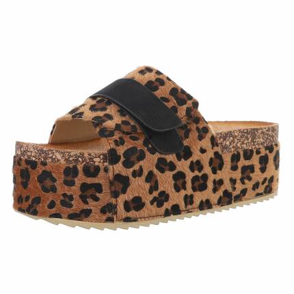 Damen Keilsandaletten - leopard