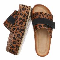 Damen Keilsandaletten - leopard