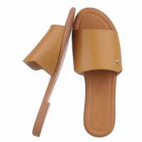 Damen Flache Sandalen - camel