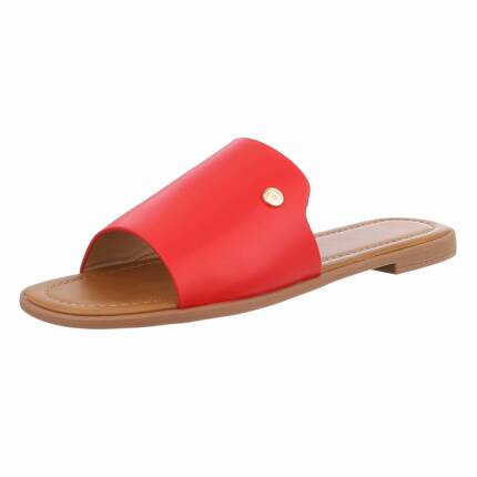 Damen Flache Sandalen - red