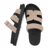 Damen Pantoletten - beige