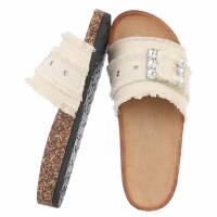 Damen Pantoletten - beige