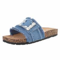 Damen Pantoletten - blue