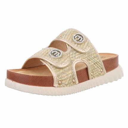 Damen Pantoletten - gold