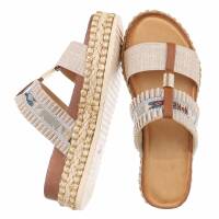 Damen Pantoletten - beige