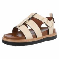 Damen Keilsandaletten - beige