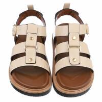 Damen Keilsandaletten - beige