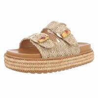 Damen Pantoletten - beige