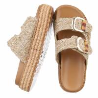 Damen Pantoletten - beige