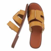 Damen Flache Sandalen - khaki