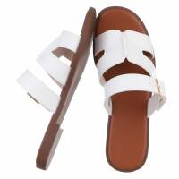 Damen Flache Sandalen - white
