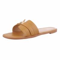 Damen Flache Sandalen - camel
