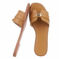 Damen Flache Sandalen - camel