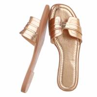 Damen Flache Sandalen - champagne