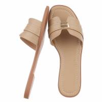 Damen Flache Sandalen - khaki