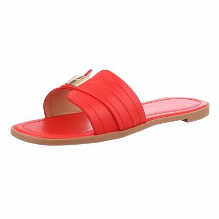 Damen Flache Sandalen - red