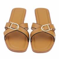 Damen Flache Sandalen - camel