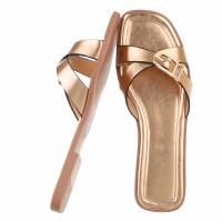 Damen Flache Sandalen - champagne