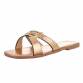 Damen Flache Sandalen - champagne