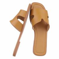 Damen Flache Sandalen - camel