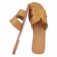 Damen Flache Sandalen - camel