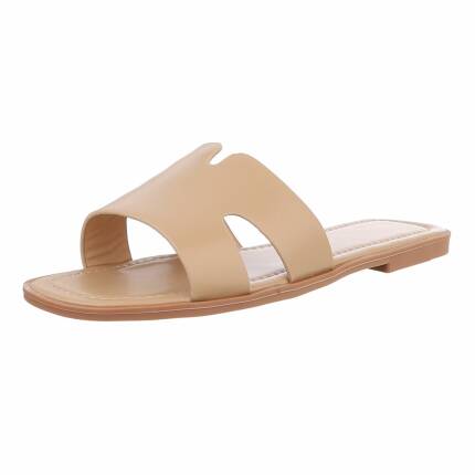 Damen Flache Sandalen - khaki