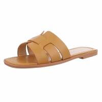 Damen Flache Sandalen - camel